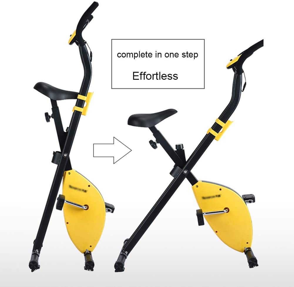  J&Y Bicicleta estática de ciclismo de interior, volante de inercia de 2,5 kg, control magnético, para el hogar cardiovascular, gimnasio con cojín de asiento cómodo, con cesta de almacenamiento 