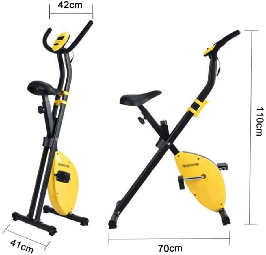  J&Y Bicicleta estática de ciclismo de interior, volante de inercia de 2,5 kg, control magnético, para el hogar cardiovascular, gimnasio con cojín de asiento cómodo, con cesta de almacenamiento 