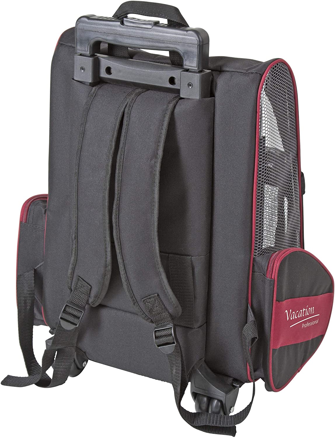  Kerbl Bolsa con Carrito 80596 Axion (42 x 25 x 55 y 103 cm), Color Negro y Rojo 