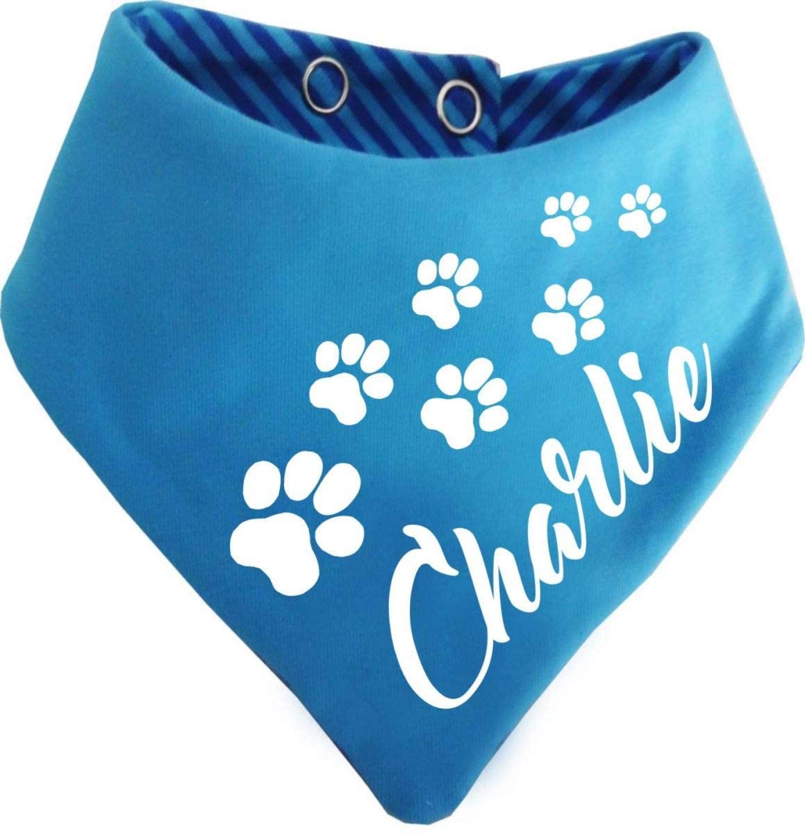  KLEINER FRATZ Pequeño pañuelo de Rayas para Perros, Reversible, para Perro/Gato, con el Nombre de su Animal 