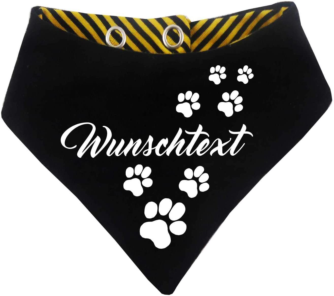  KLEINER FRATZ Pequeño pañuelo de Rayas para Perros, Reversible, para Perro/Gato, con Texto Personalizable 