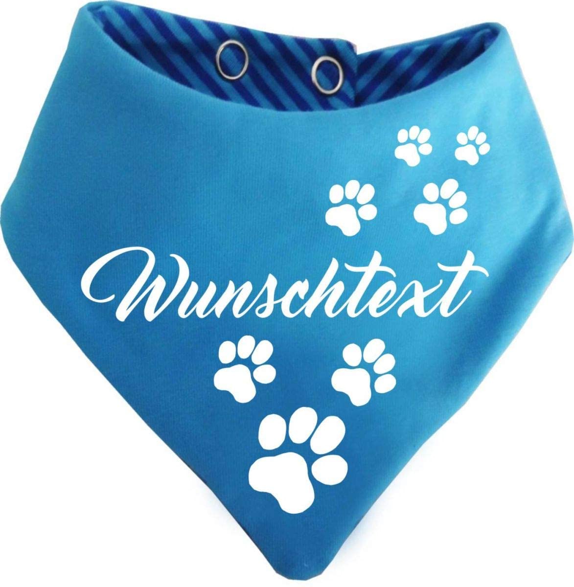  KLEINER FRATZ Pequeño pañuelo de Rayas para Perros, Reversible, para Perro/Gato, con Texto Personalizable 