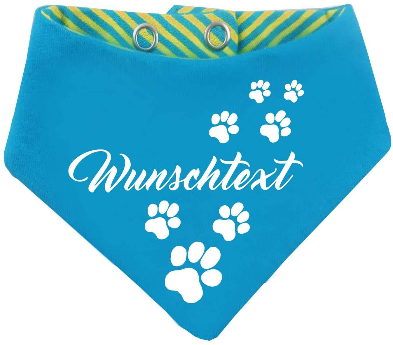  KLEINER FRATZ Pequeño pañuelo de Rayas para Perros, Reversible, para Perro/Gato, con Texto Personalizable 