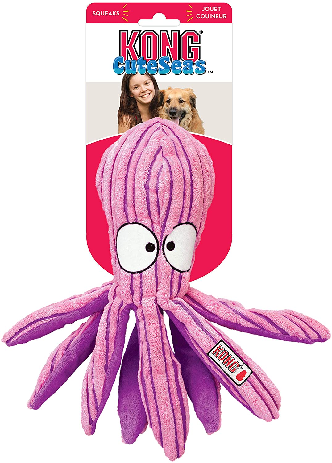  KONG - CuteSeas™ Octopus - Peluche de pana para perros - Raza grande 