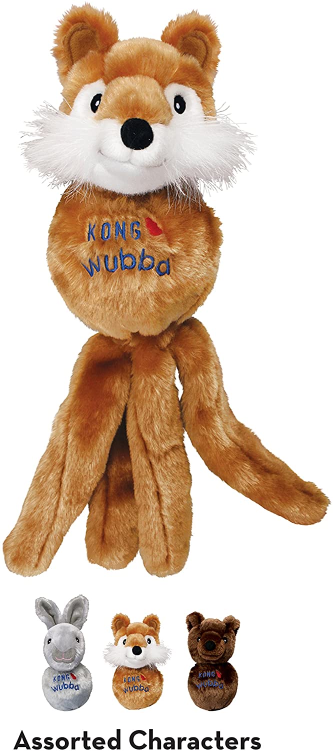  KONG - Wubba™ Friends - Juguete sonoro para jugar a buscar - Raza pequeña (varios personajes) 