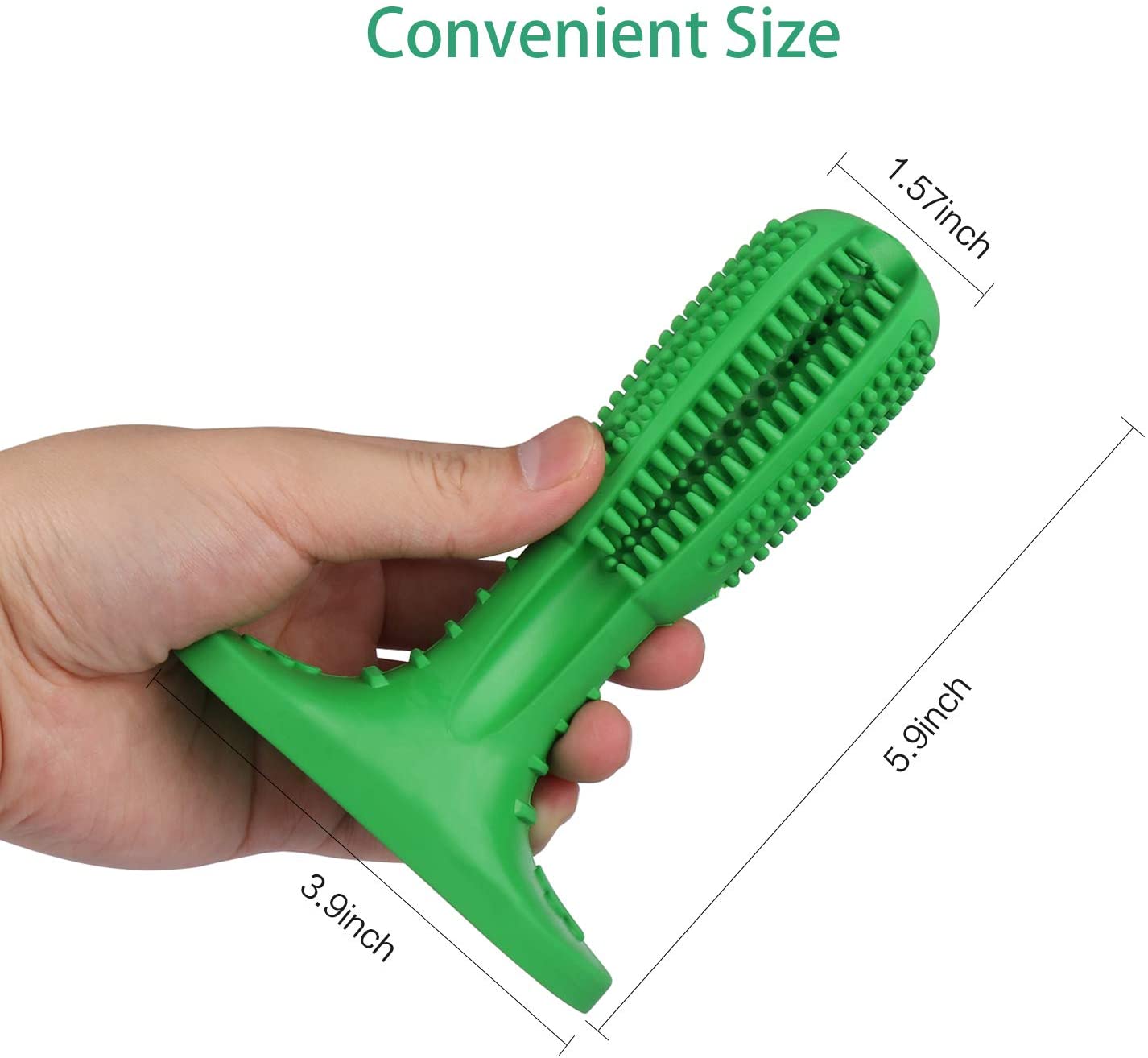  KZGRIT Cepillo de Dientes para Perros, No Tóxico Caucho Natural, Duradera Resistente a la Mordida, Limpieza de Dientes Juguete para Masticar para Mascotas Pequeñas y Medianas Cuidado Bucal(Verde) 