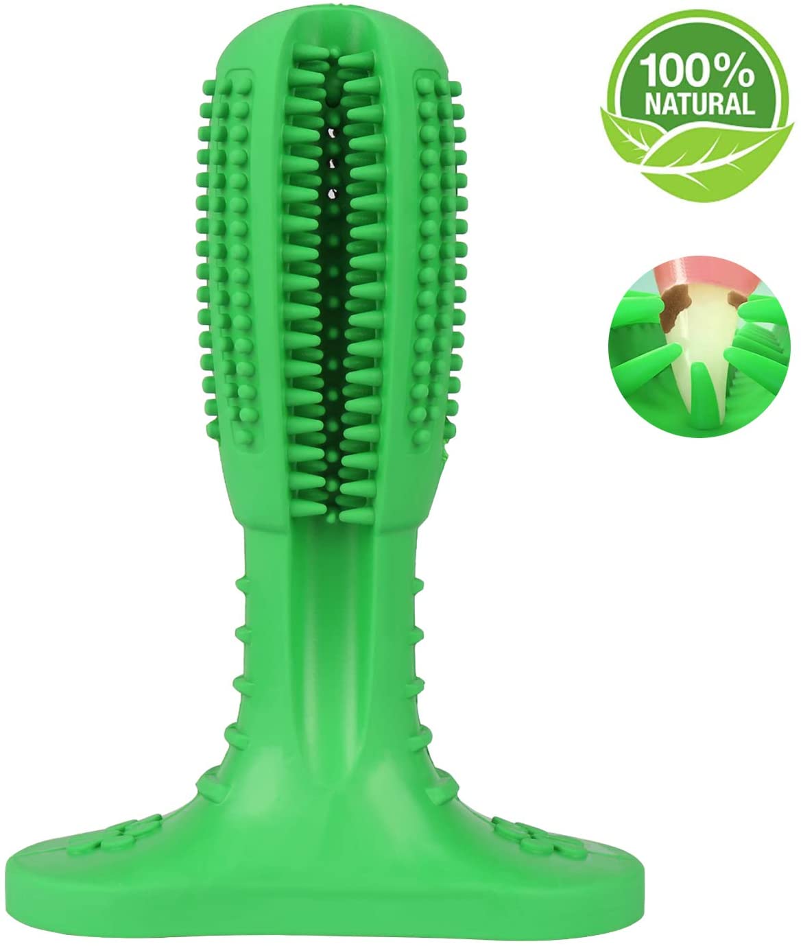  KZGRIT Cepillo de Dientes para Perros, No Tóxico Caucho Natural, Duradera Resistente a la Mordida, Limpieza de Dientes Juguete para Masticar para Mascotas Pequeñas y Medianas Cuidado Bucal(Verde) 