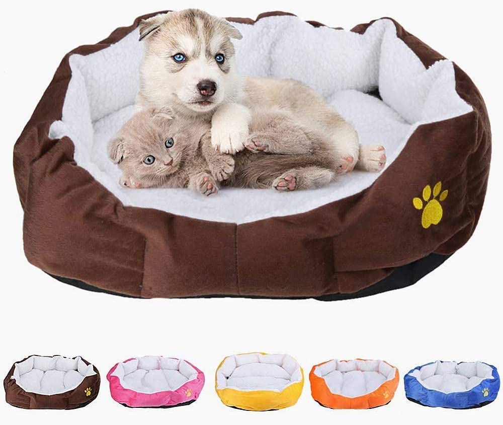  LAAT Cama para Mascotas Cama de Perro Cama de Dormir para Gatos Cama de Perro de Forma Redonda - Gris 