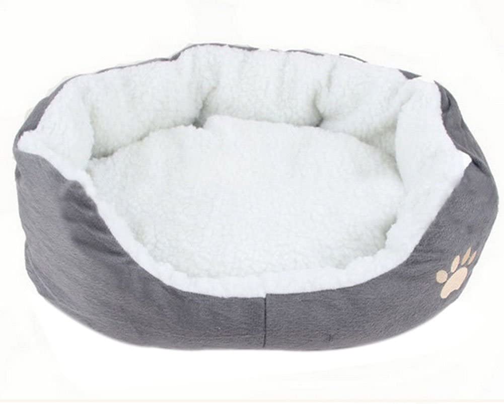  LAAT Cama para Mascotas Cama de Perro Cama de Dormir para Gatos Cama de Perro de Forma Redonda - Gris 