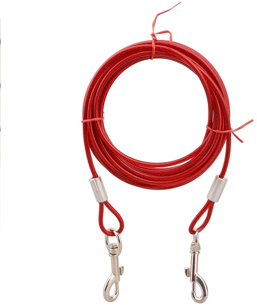  Lanbinxiang@ Encantador Bastante Bonito Moda Cómodo Doble extremo Cable de acero Cuerda Mascotas Perros 2 en 1 Cuerda de tracción Mascotas que caminan con mango, Longitud: 3 m, Entrega aleatoria de co 