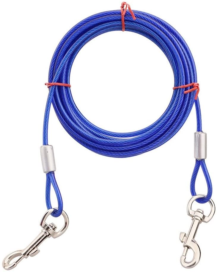  Lanbinxiang@ Encantador Bastante Bonito Moda Cómodo Doble extremo Cable de acero Cuerda Mascotas Perros 2 en 1 Cuerda de tracción Mascotas que caminan con mango, Longitud: 3 m, Entrega aleatoria de co 