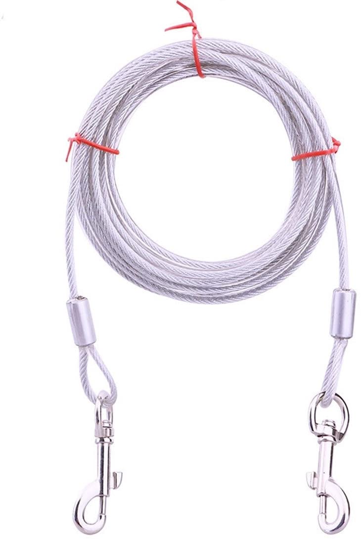  Lanbinxiang@ Encantador Bastante Bonito Moda Cómodo Doble extremo Cable de acero Cuerda Mascotas Perros 2 en 1 Cuerda de tracción Mascotas que caminan con mango, Longitud: 3 m, Entrega aleatoria de co 