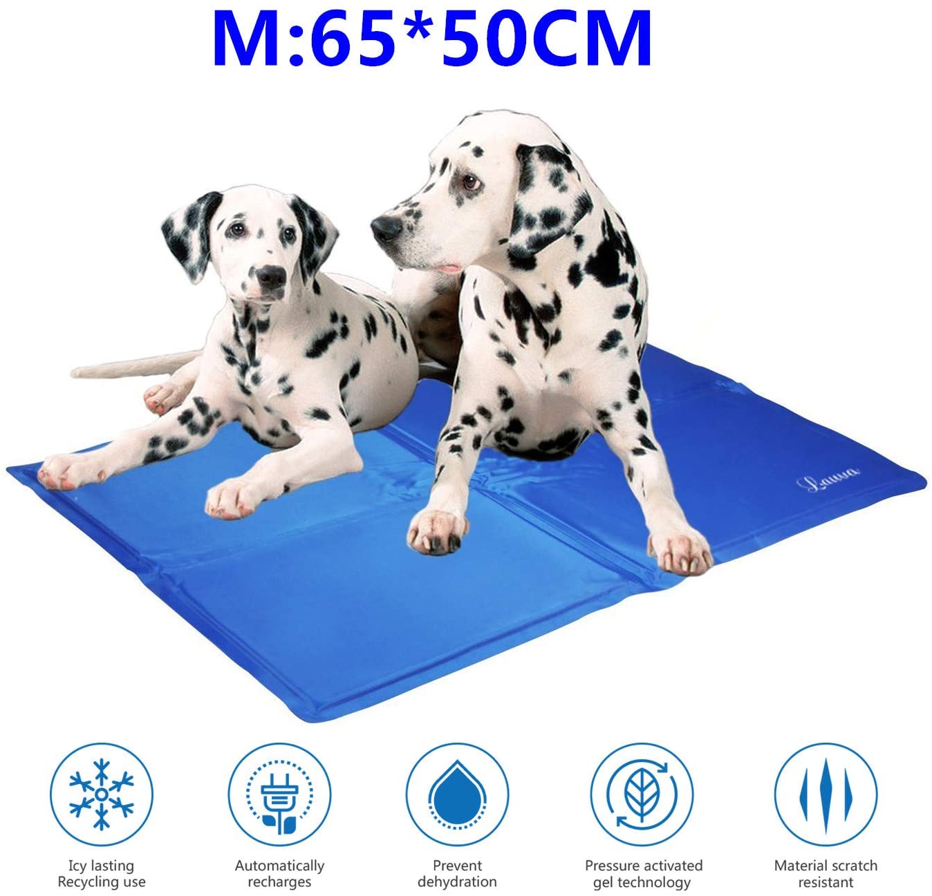  Lauva Alfombra Fresca para Perros, Alfombrillas de Células de Gel para Perros, para Camas--26" X 20" (65X 50 cm) 