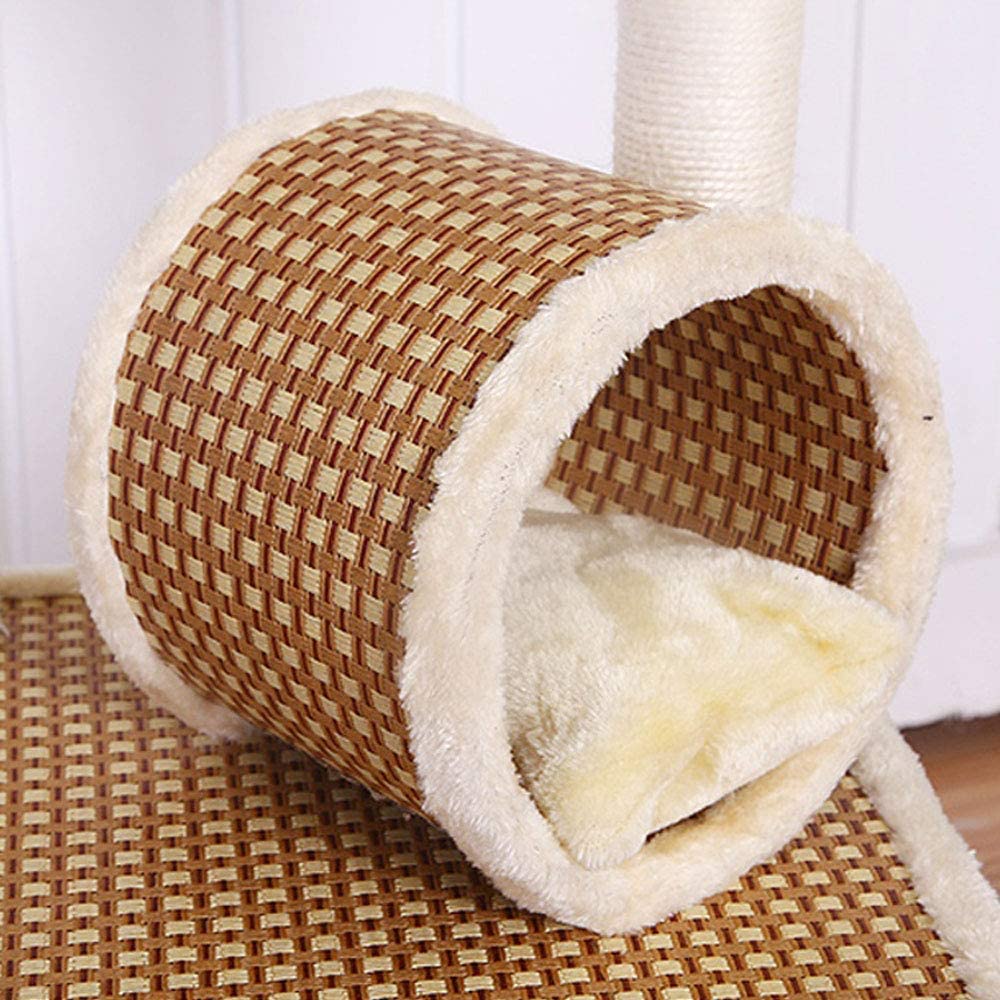  LBLA Árbol para Gatos, Rascador para Gatos con Cama - Hamaca - Bola de Juego, la Altura es 120 cm (Beige) 