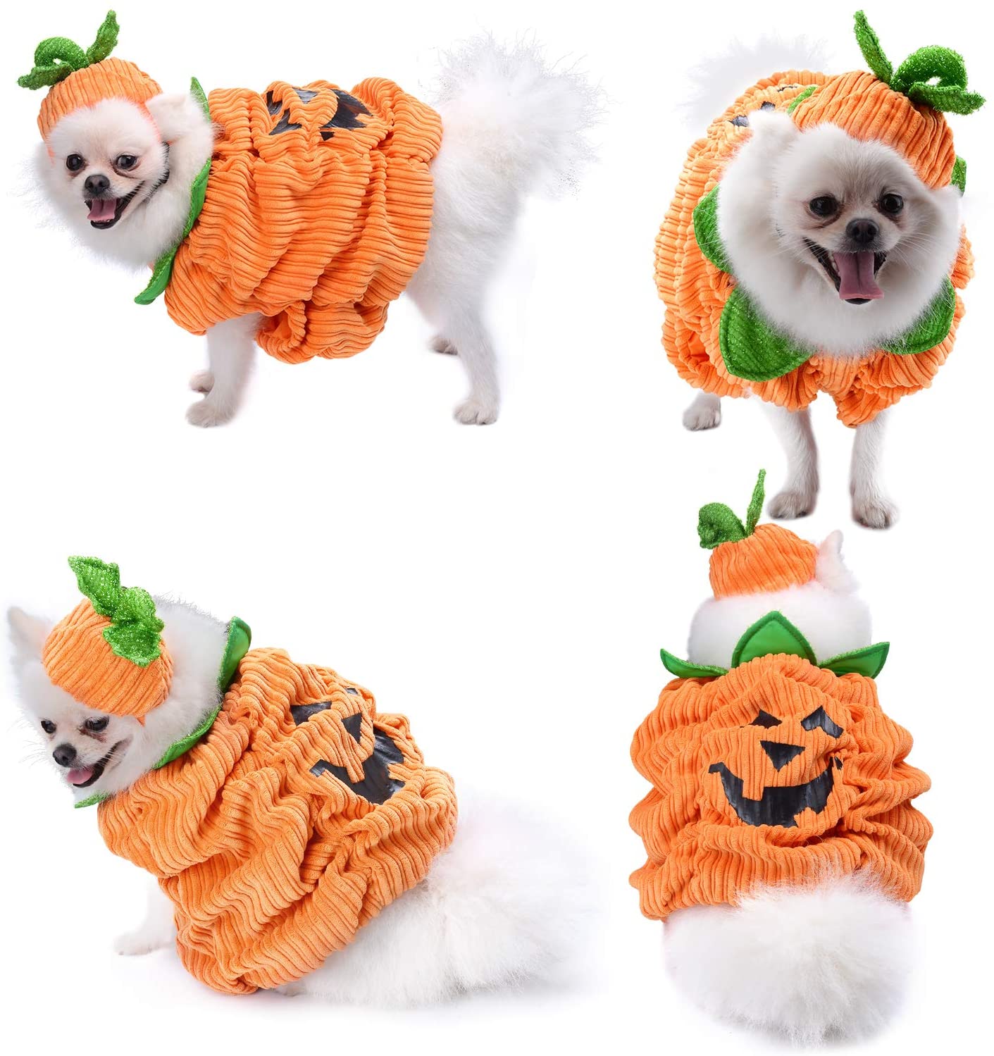  Legendog Ropa De Calabaza para Perros Ropa De Mascotas Creativa Disfraces De Halloween para Perros con Sombrero De Calabaza 