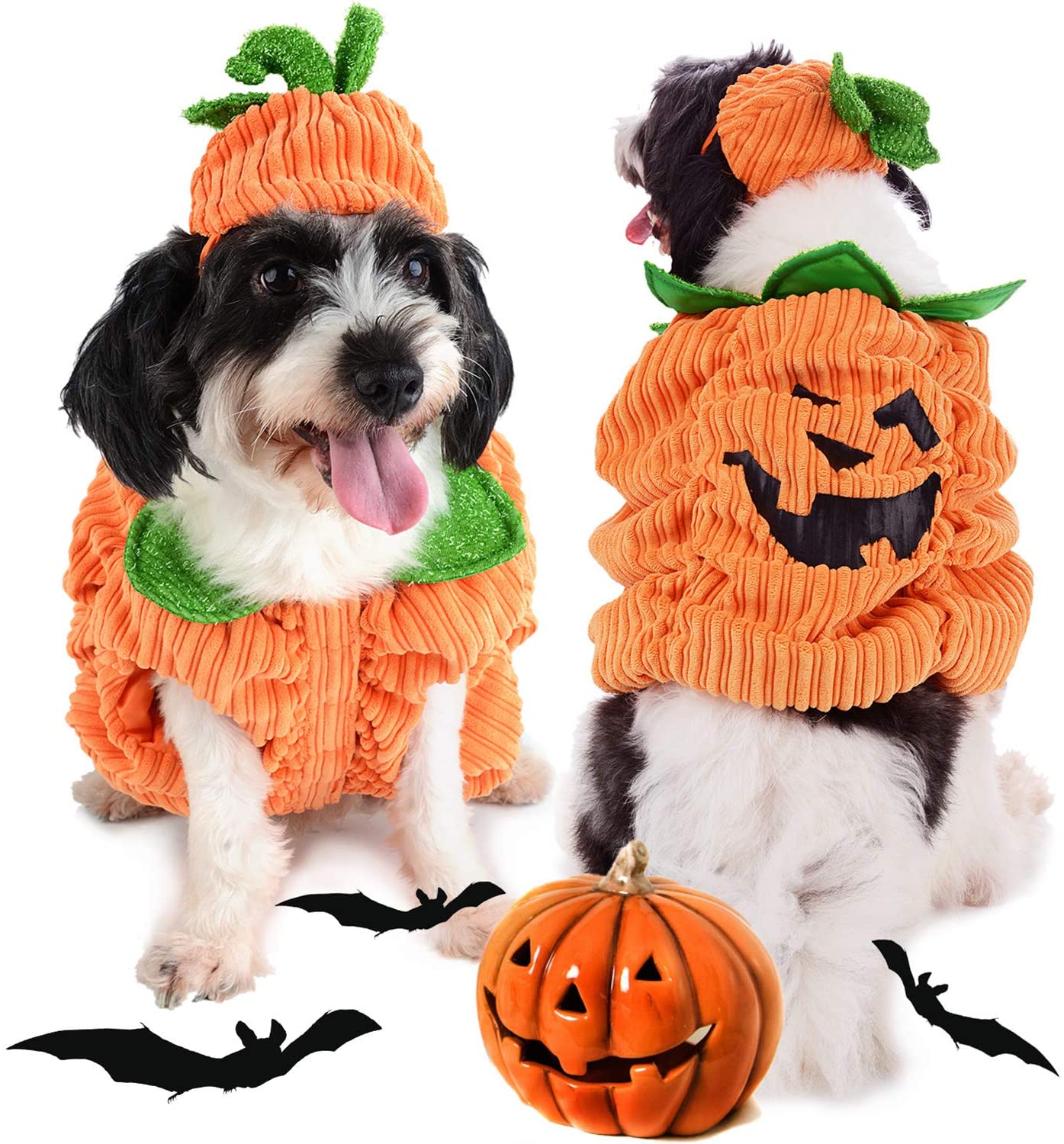  Legendog Ropa De Calabaza para Perros Ropa De Mascotas Creativa Disfraces De Halloween para Perros con Sombrero De Calabaza 