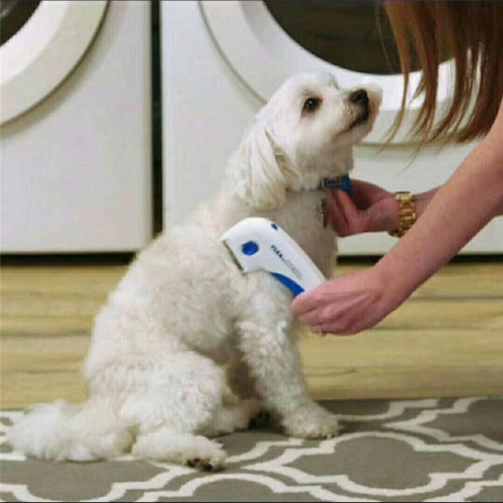  LIANGZHI Cepillo eléctrico para Mascotas, Mascotas Peine Cepillo terminador eléctrico Limpiador de piojos, Adecuado para Todo Tipo de Mascotas peludas 