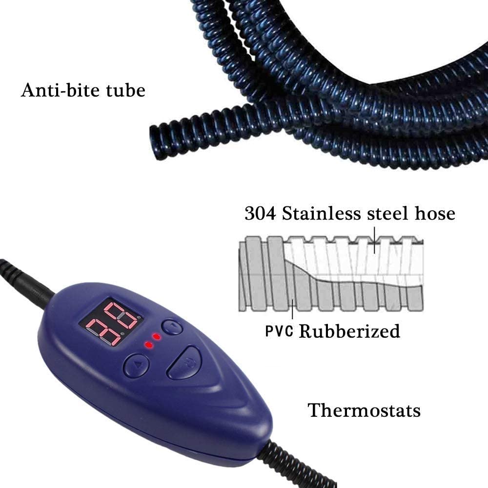  LIANGZHI Control de Temperatura de la Almohadilla térmica Apta para microondas para Mascotas Apagado automático Cable de Acero Resistente a la masticación Resistente al aguabrown 