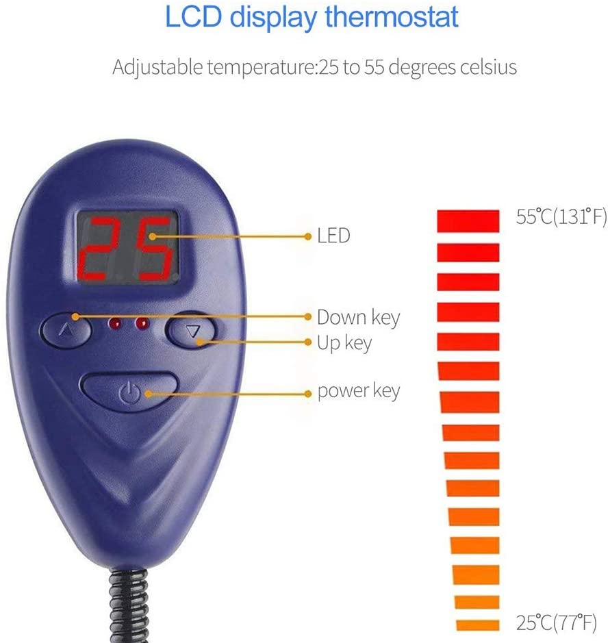  LIANGZHI Control de Temperatura de la Almohadilla térmica Apta para microondas para Mascotas Apagado automático Cable de Acero Resistente a la masticación Resistente al aguabrown 