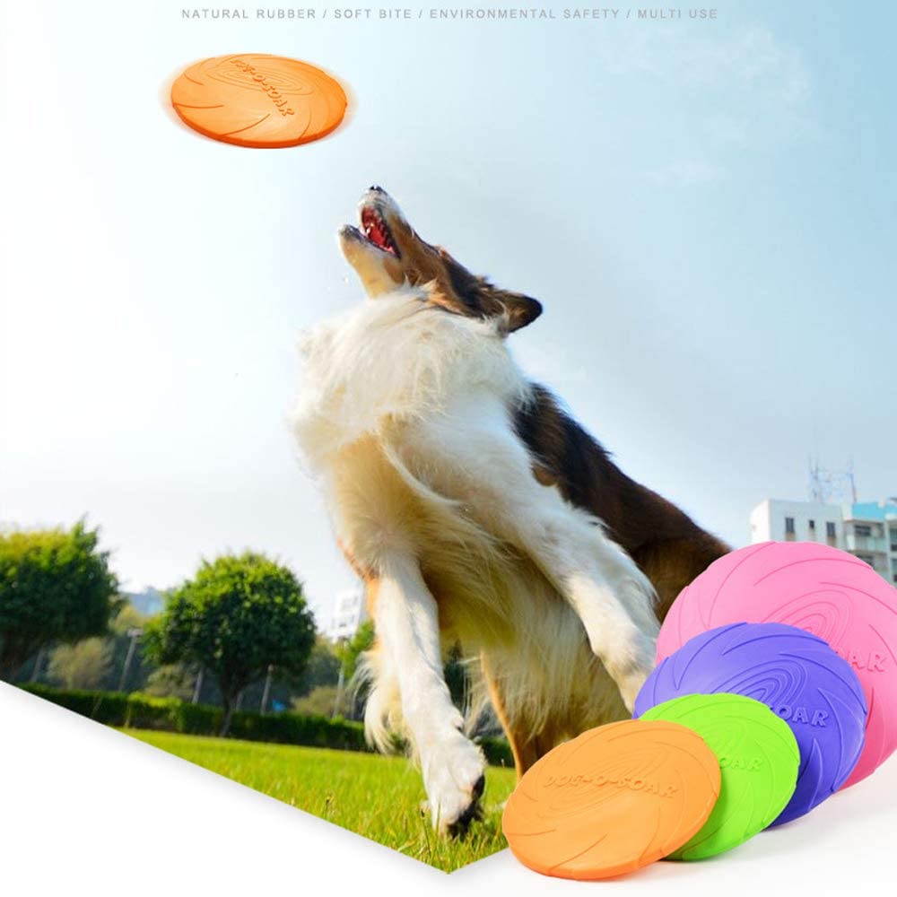  LIBWX Frisbee para Perros: Juguetes interactivos para Perros, Juguetes de Goma cibernética, platillos voladores, Juguetes para Todos los Perros 