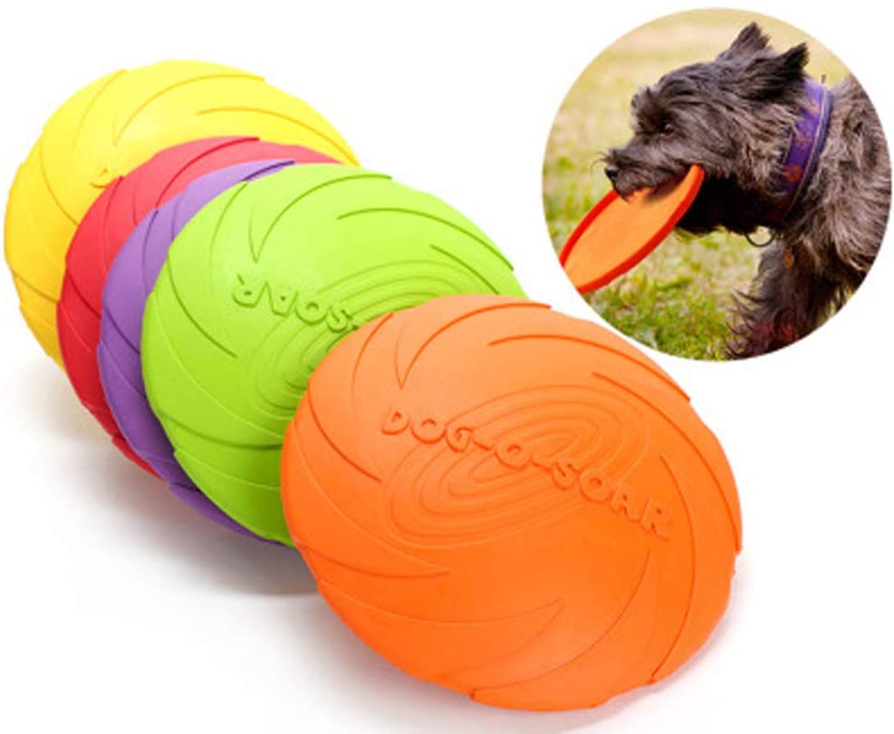  LIBWX Frisbee para Perros: Juguetes interactivos para Perros, Juguetes de Goma cibernética, platillos voladores, Juguetes para Todos los Perros 