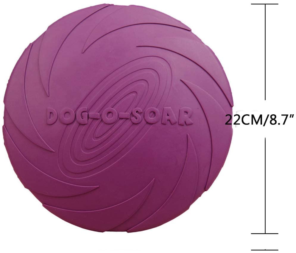  Linnuo Frisbee Perro Resistente Vuelo Disco Juguetes Interactivos Animal Juguetes de Entrenamiento Suave para Mascotas (Morado,L) 