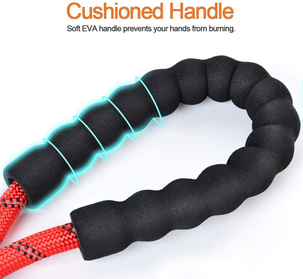  Litthing Correas para Perros Nylon con Mango Acolchado Ajustable Negro Sólido Reflectante 150 cm para Perros Grandes o Medianos Adecuado para Correr Senderismo Correr (Rojo) 