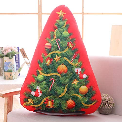  LOPMJUHNGUN Juguete De Peluche De Dibujos Animados De Santa Claus Árbol De Navidad con Luces Almohada Brillante Adornos De Decoración De Navidad 15Cm A 