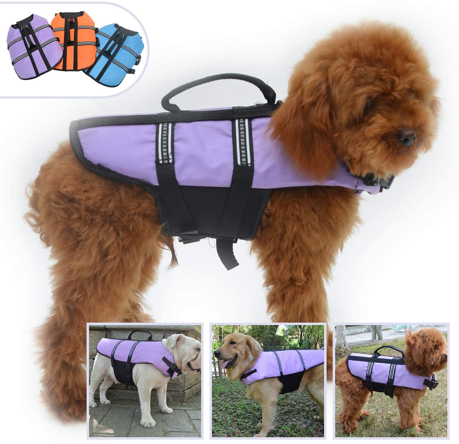  lovelonglong Ropa para Perro, Disfraces de Chaleco Salvavidas para Perros pequeños, medianos, Grandes, de Calidad natación, Barcos, natación, Proteger el Aire Libre 