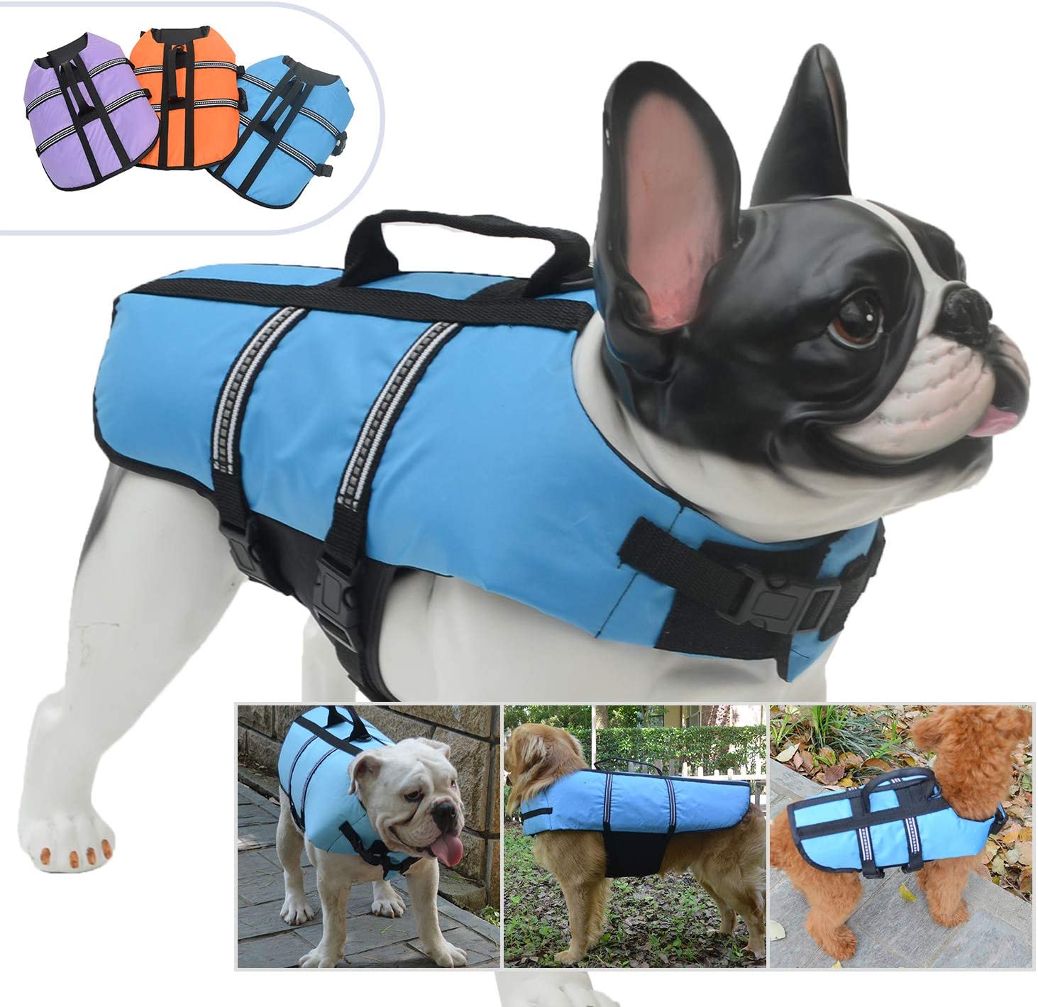  lovelonglong Ropa para Perro, Disfraces de Chaleco Salvavidas para Perros pequeños, medianos, Grandes, de Calidad natación, Barcos, natación, Proteger el Aire Libre 