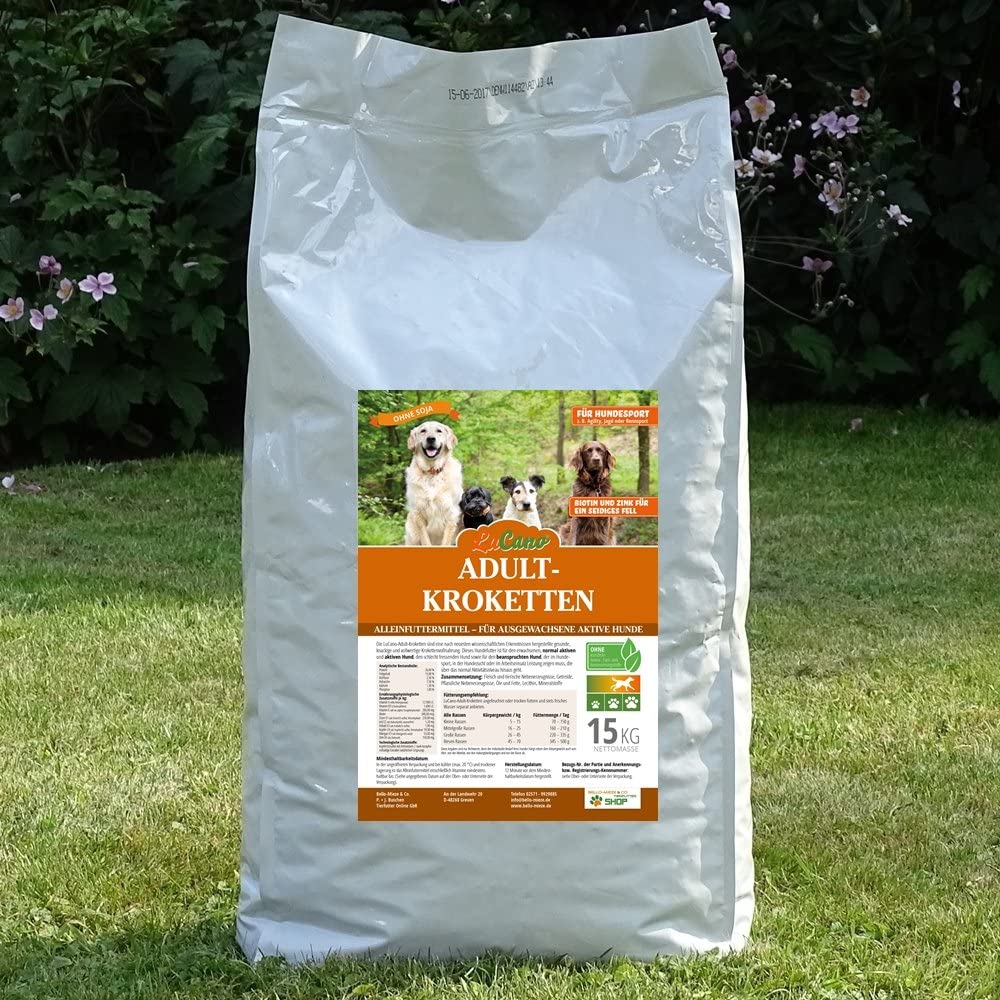  LuCano Metaphys 15 kg Adult Premium de krokette soja sin/con Biotina y zinc para ser sedoso/de pelo para perros activa 