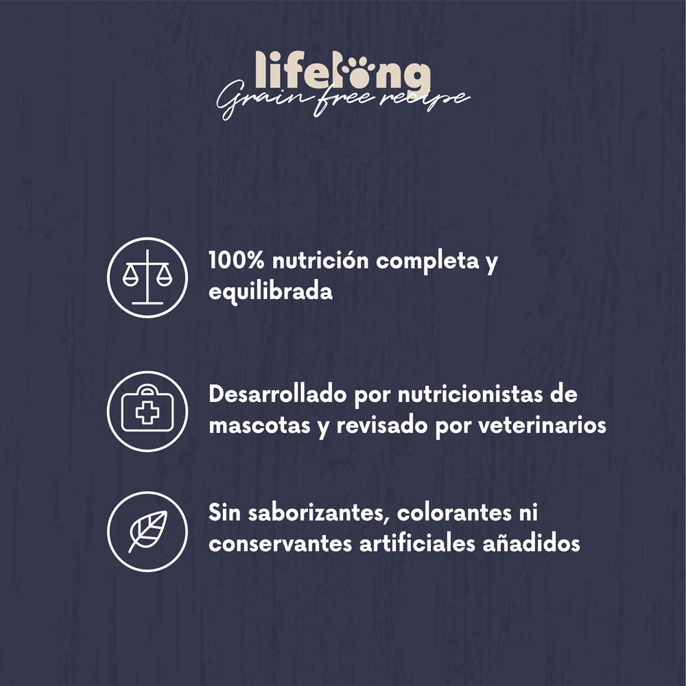  Marca Amazon - Lifelong Alimento seco completo para perros de razas pequeñas con salmón fresco, receta sin cereales - 3kg 