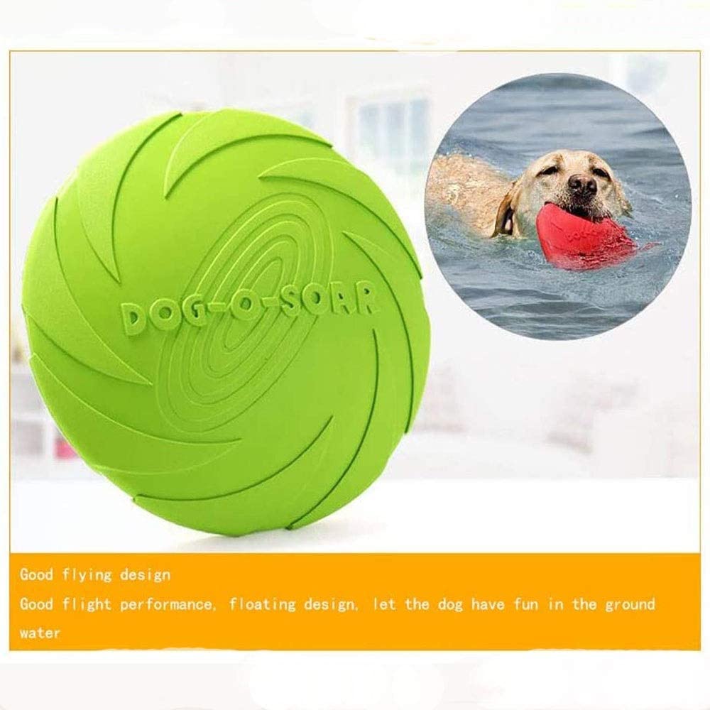  Markc Frisbee perro verde grande del flotador Perro del disco de vuelo indestructible de goma for perros juguetes no tóxicos discos voladores Perro del disco de vuelo del juguete de la tierra y el agu 