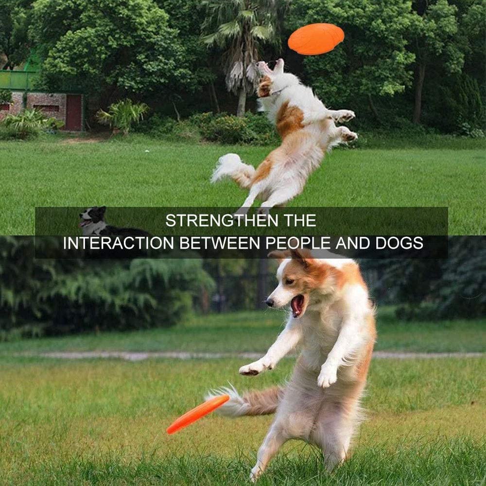  Markc Naranja de adiestramiento de Mascotas y Jugar Frisbee Perro Frisbee Perro Flotante Juguetes del Perro de Juguetes indestructibles Disco de Goma for Perros Frisbee Volar no tóxico (tamaño : L) 