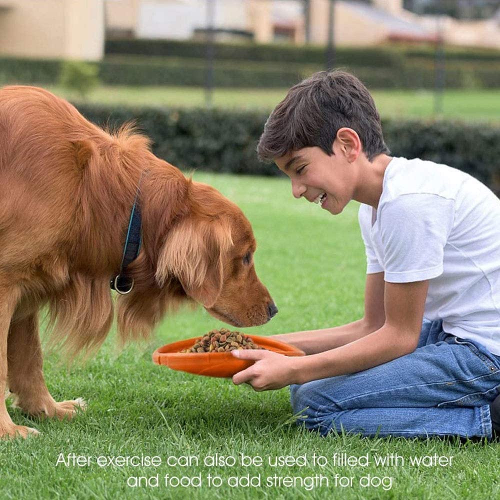  Markc Naranja de adiestramiento de Mascotas y Jugar Frisbee Perro Frisbee Perro Flotante Juguetes del Perro de Juguetes indestructibles Disco de Goma for Perros Frisbee Volar no tóxico (tamaño : L) 