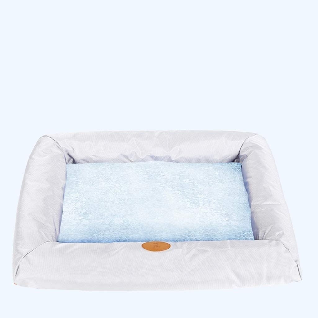  Mascota Hielo Pad Mat Perro Dormir del Verano Cama De Agua Mat Verano De Enfriamiento del Cojín del Pelo De Oro Anti-morder Nido De Hielo AIJIEGE (Color : A, Tamaño : Metro) 