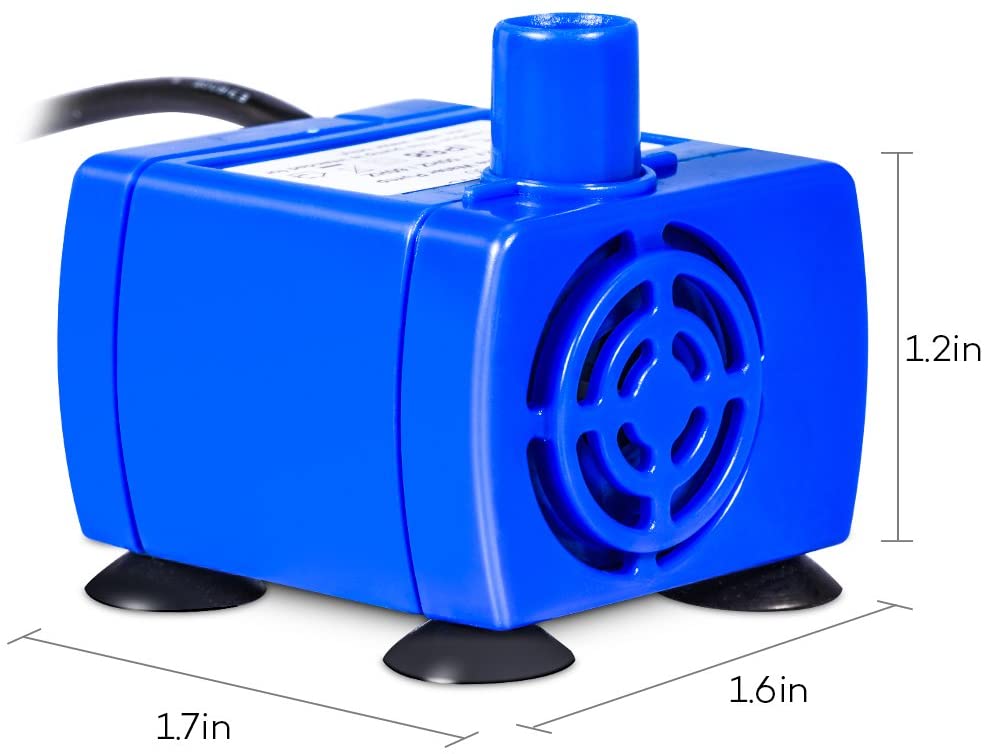  Mascotas Bomba de Agua, 12V Fuente de Agua Dispensador de Mascotas Mini Bomba de Agua Ultra Silencioso 1,6L Cable de 5,9 pies para Gatos Perros Bebedero 