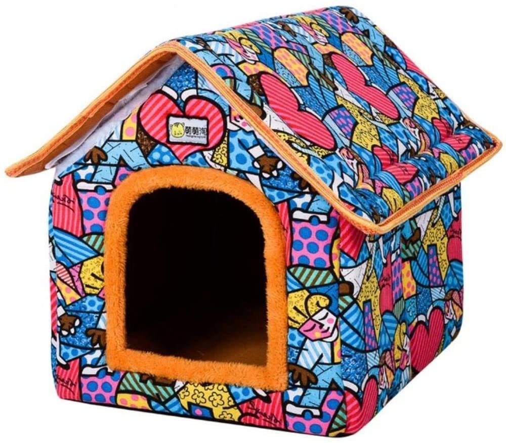  Mascotas Casacasa De Perro Plegable Mascota Yurt Forma De Casa Cama De Perro Para Perros Pequeños Medianos Cachorro Perrera Gato Casa De Nido De Animales Con Alfombra Tienda De Campaña Chihuahua, C3, 