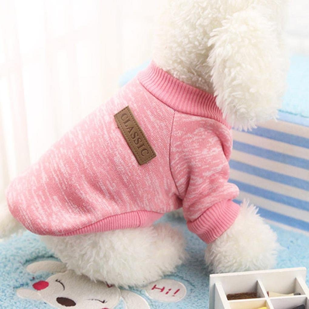  Mascotas Ropa para mascotasSuéter de Perro Mascota 2018 Abrigo Punto Ropa Chaleco Chaqueta para Mascotas (Rosado, XL) 