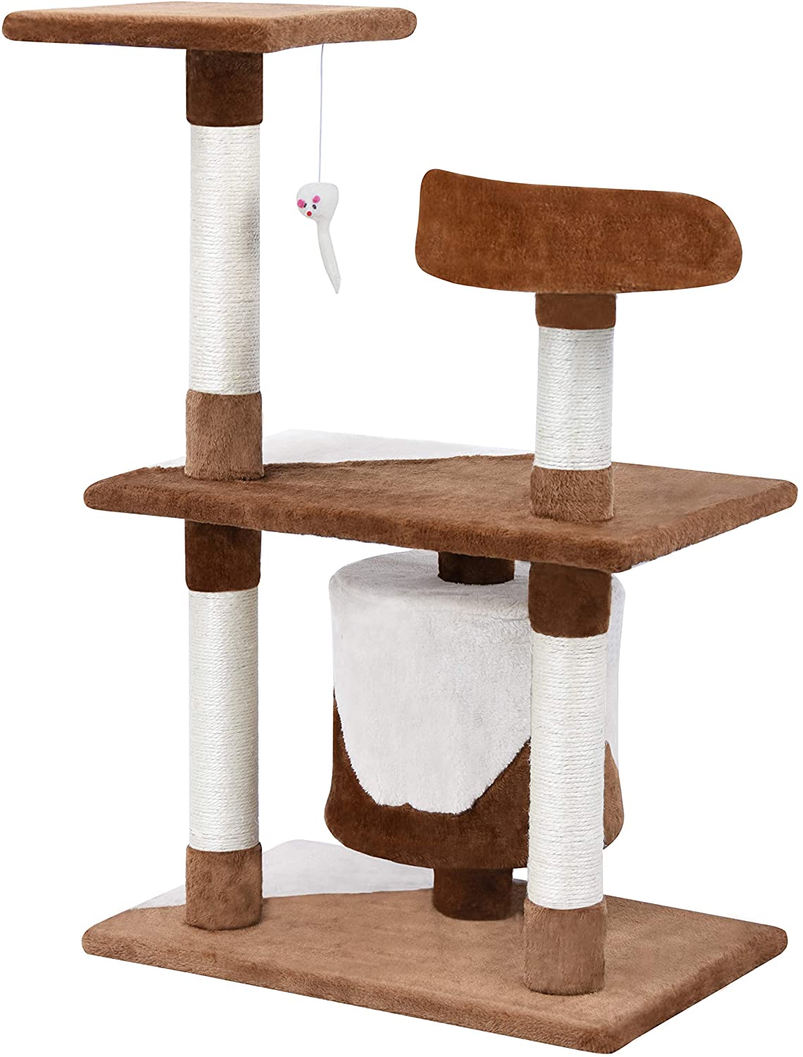  MC Star Árbol para Gato con Rascador de 95cm Arañazo Juguete de Gatos de Sisal Natural, Marrón y Beige 