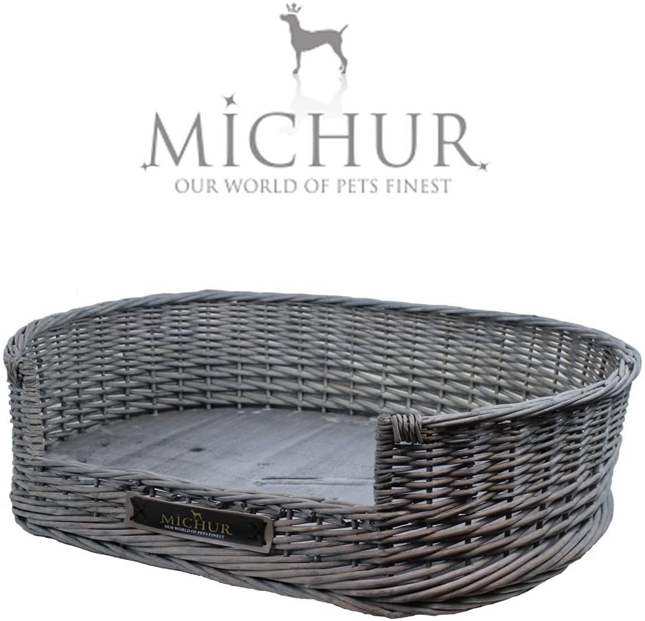  MICHUR Grace, Cama para Perros, Cama para Gatos, Canasta para Perros, Sofá para Perros, Sauce, Malaca, Gris, Disponible en Diferentes tamaños. 