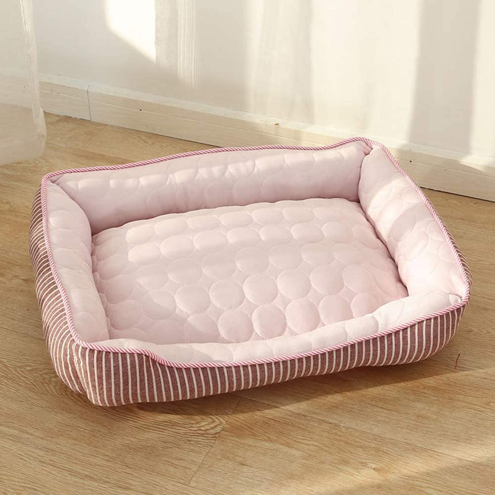  Midiao Cama Suave Lavable Pet Deluxe Colchón for Gatos y Perros Pequeña Mediana Confortable Cama del Gato Cama del Perro Deluxe Warm Felpa Cama del Animal doméstico-M-Rosa 