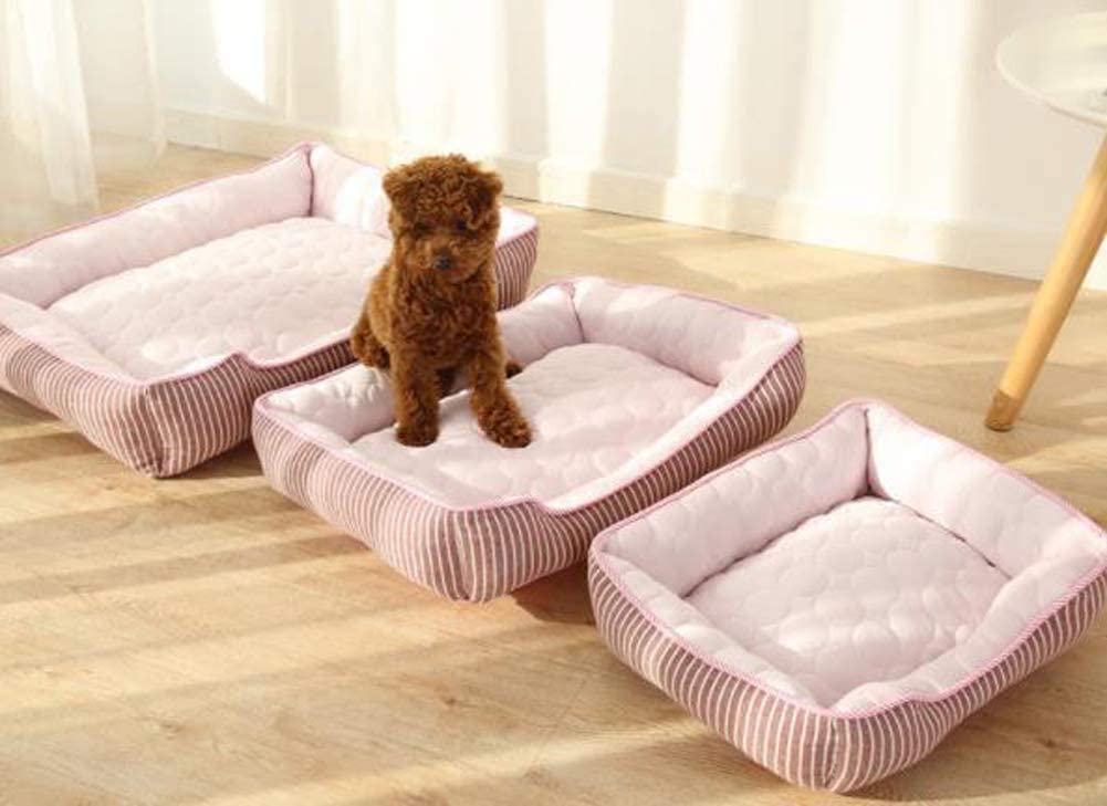  Midiao Cama Suave Lavable Pet Deluxe Colchón for Gatos y Perros Pequeña Mediana Confortable Cama del Gato Cama del Perro Deluxe Warm Felpa Cama del Animal doméstico-M-Rosa 