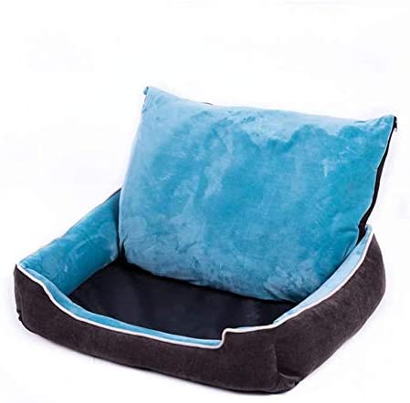  Midiao Perro Transpirable Cama BiteWear Resistente Gato Cama del Animal doméstico a Prueba de Humedad Duradero Cama Cojines Desmontable Jaula cómodo del Perro casero o cajón, Azul, 60cm 