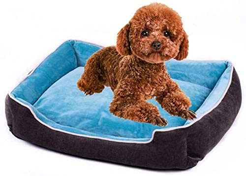  Midiao Perro Transpirable Cama BiteWear Resistente Gato Cama del Animal doméstico a Prueba de Humedad Duradero Cama Cojines Desmontable Jaula cómodo del Perro casero o cajón, Azul, 60cm 