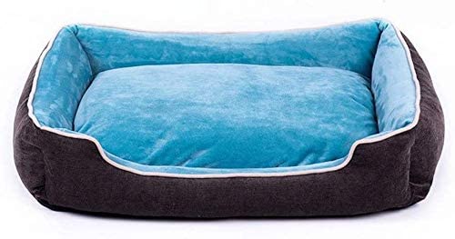  Midiao Perro Transpirable Cama BiteWear Resistente Gato Cama del Animal doméstico a Prueba de Humedad Duradero Cama Cojines Desmontable Jaula cómodo del Perro casero o cajón, Azul, 60cm 