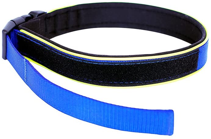  Moonpet Collar para perro de nailon acolchado y suave interior de neopreno, con velcro ajustable y reborde de plástico reflectante 