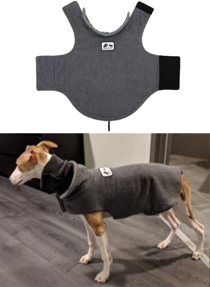  Morezi - Chaleco de forro polar de poliéster suave para perro, chaleco elástico para el pecho y la cintura, abrigo de invierno cálido, abrigo reversible para perros pequeños, medianos y grandes 