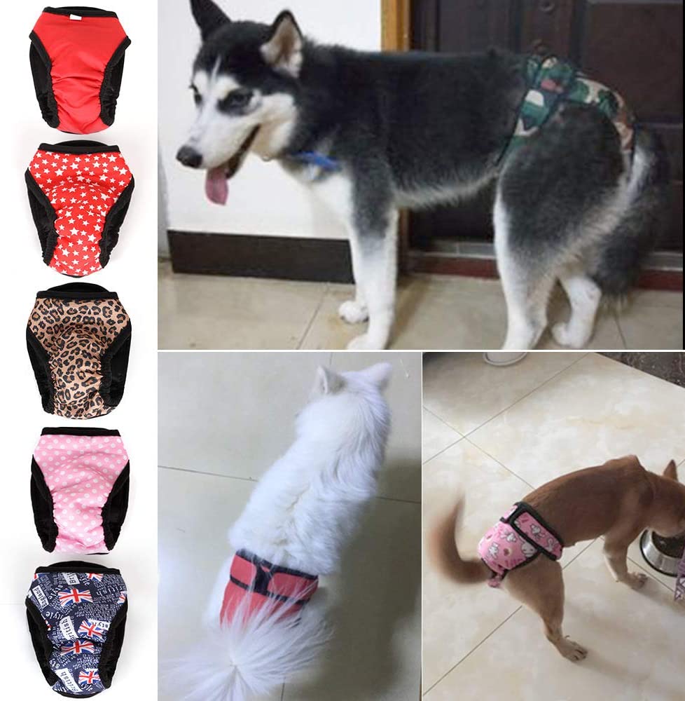  MYYXGS Pantalones FisiolóGicos para Perros Ropa Interior De Seguridad para Perros Ropa Interior Anti-Acoso De Peluche Pantalones FisiolóGicos para Perros 