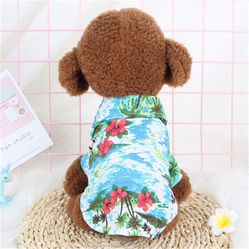  MYYXGS Ropa para Perros de Verano Camisa Hawaiana Transpirable Ropa para Perros Transpirable Teddy Law Schnauzer pequeña Mascota L 